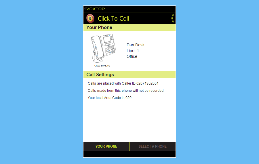 Click To Call Display